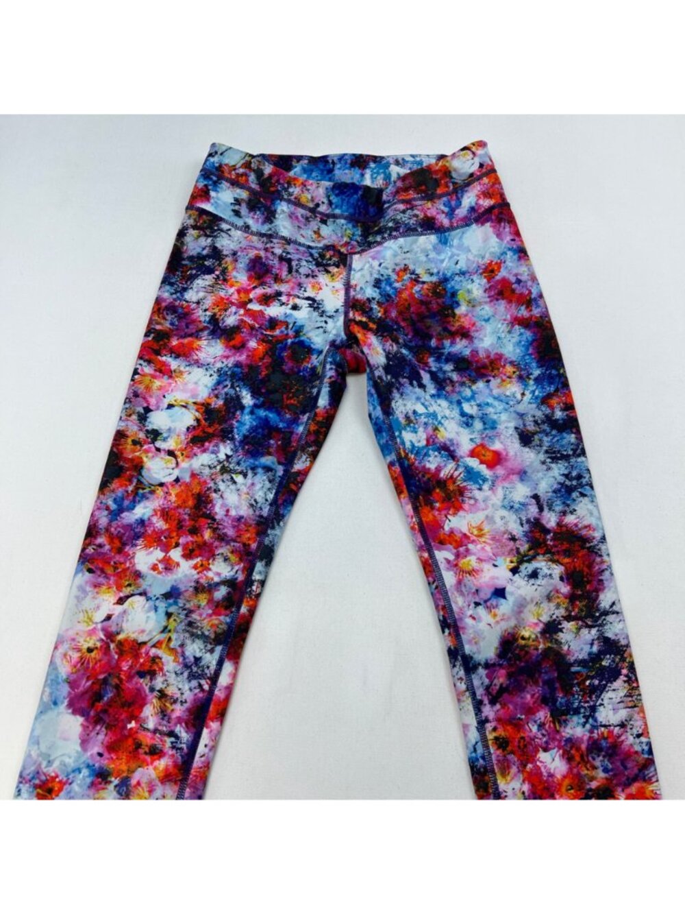 Athleta Women’s Ankle Leggings Low Rise Colorful Print Size Small - Picture 2 of 8